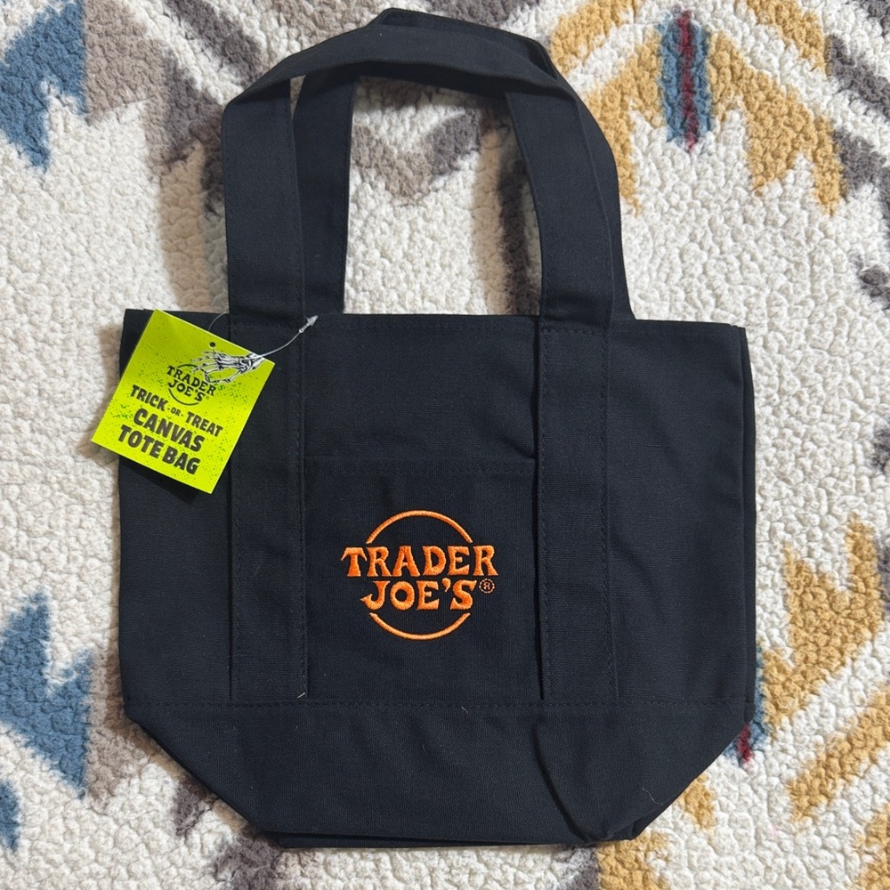 Trader Joe's Black Canvas Tote Bag